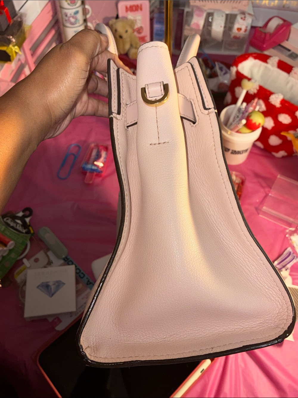 Michael Kors Soft Blush Structured Satchel with Gold Hardware-Bundle - Picture 3 of 16